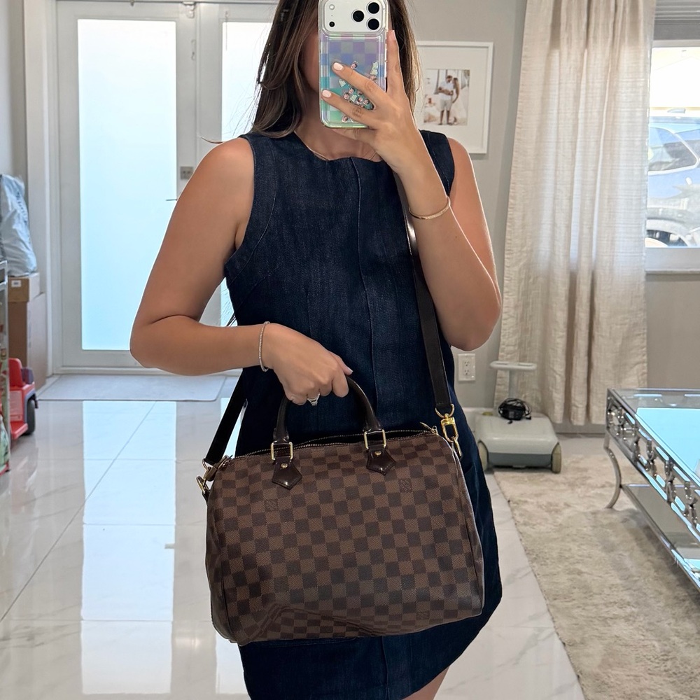 Louis Vuitton Brown Damier Ebene Speedy Bandoulière Crossbody Bag - Picture 6 of 7